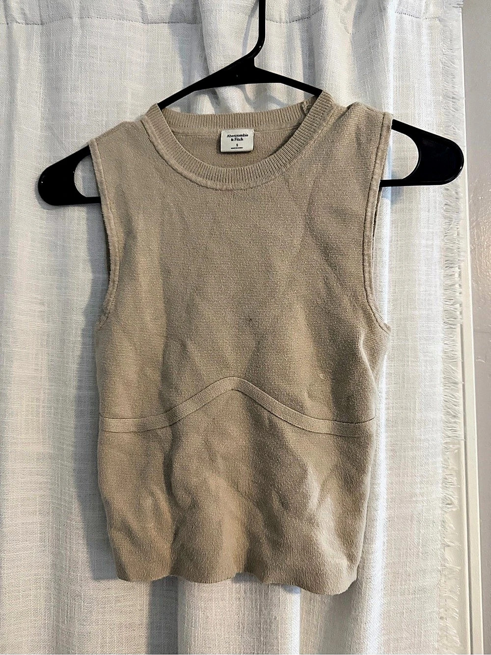 Abercrombie & Fitch Corset-Style Sweater Tank Beige Small